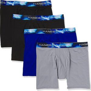 Hanes Ultimate Men's Sport X-Temp Long Leg Boxer Briefs - 4-Pack, X-Large